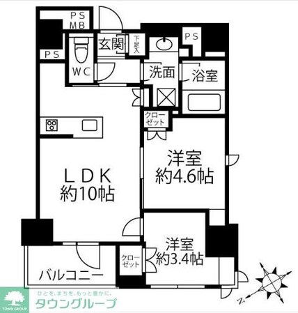 クリオラベルヴィ新富町の物件間取画像